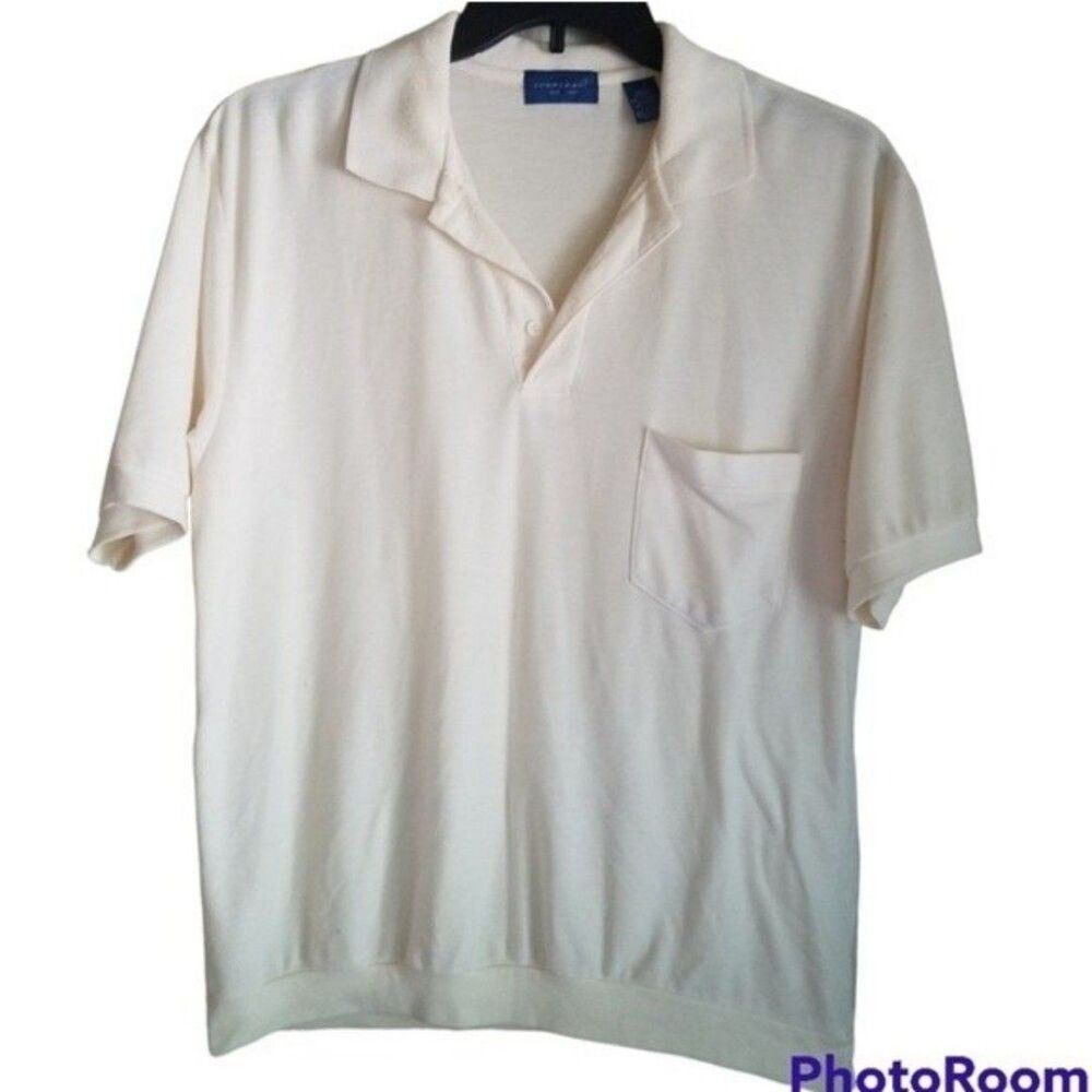 Towncraft Easy Knit Cream Shirt with Banded Waist Sz Med